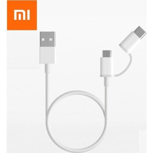 Original Xiaomi Cable 2 in 1 Micro USB Type-C Cable Sync Fast Quick Charger Data TypeC Charging Cable Type C&Micro USB