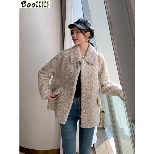 Boollili Natural Fur Coat Women 100% Wool Jacket Women Clothes 2020 Parka Real Fur Winter Coat Women Real Leather Jacket 2020