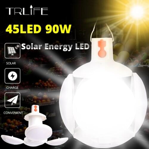 Rechargeable LED Lamp Tent Foldable Portable Solar Lamp Waterproof Dimmable Night Lantern Camping Home Emergency Outdoor Light