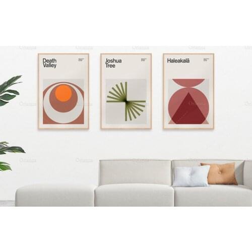 Death Valley National Park Mid-Century Travel Poster, Abstract Travel Wall Art,Minimalist Art Print, California Home Decor