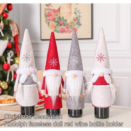 Eye-catching Eco-friendly Christmas Wine Bottle Decoration Cover for Dinner