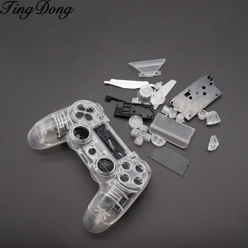 PS4 V1 Controller Custom Clear Transparent Housing Shell Cover Case Repair Mod Kit For Sony Playstation 4 PS 4 Limited Edition
