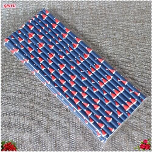 Multicolored blue Paper Straw Food grade Disposable paper straw wedding birthday party decoration Cute Drinking Straw 25pcs6Z