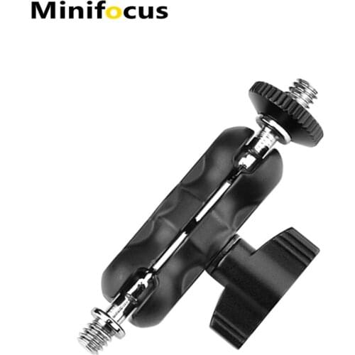 Adjustable Universal Magic Arm with Dual Ballhead for Camera Monitor Cage Handle LED Light with Double 1/4 Screw Ball Head Mount