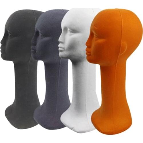 Model Photograph Props Adult Mannequin Head Practical Flocking Foam Head Mold Wigs Glasses Hat Scarf Display Holder Stand