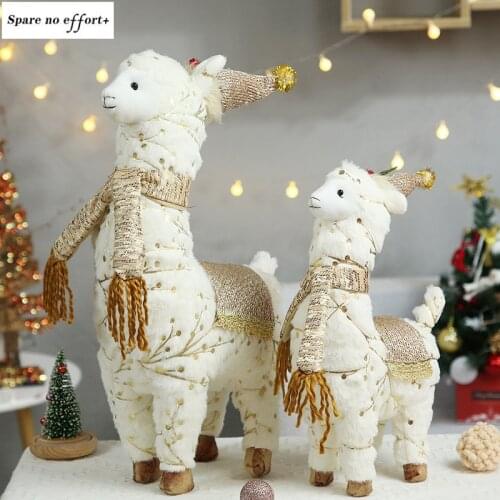 Alpaca Doll Christmas Decoration Push Home Christmas Decorations Doll Shop Counter Scene Layout New Years Eve Decorations
