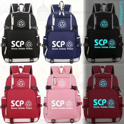 SCP Special Containment Procedures Luminous Backpack Bag Luminous Student Bookbag Rucksack Student Schoolbag Bag Travel