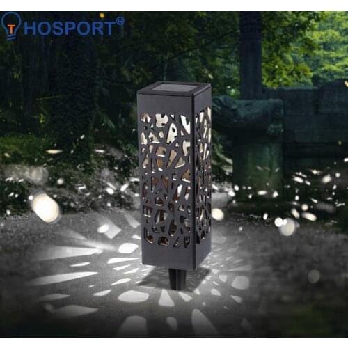 Solar LED Light Outdoors Waterproof Hollow Lawn Lamp Stakes Light Light-Controll Induction Lamp for Garden Decoration