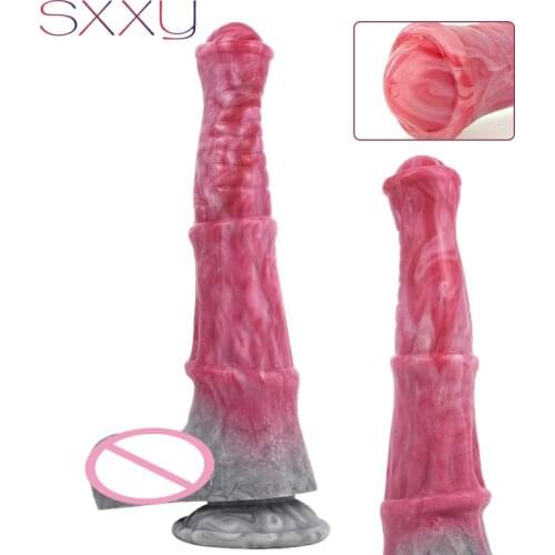 SXXY Kentucky Horse Dildo with Suction Cup for Women Vagina Stimulate Gory Exotic Animal Penis Adults 18 Couples Sex Toys