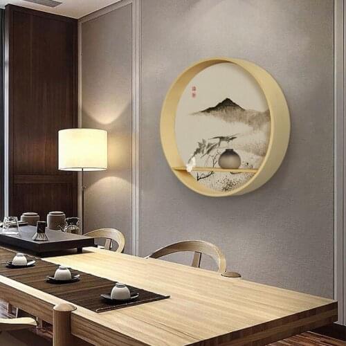Chinese style Porch Adornment Picture Corridor Zen Wall Painting Restaurant Tea House Setting Wall Hang A Picture Wall Shelf