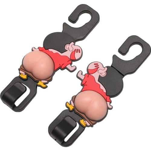 Cartoon Ass Universal Car Headrest Back Seat Hook Seat Hanger Vehicle Organizer Holder for Handbags Purses Coats and Grocery Bag