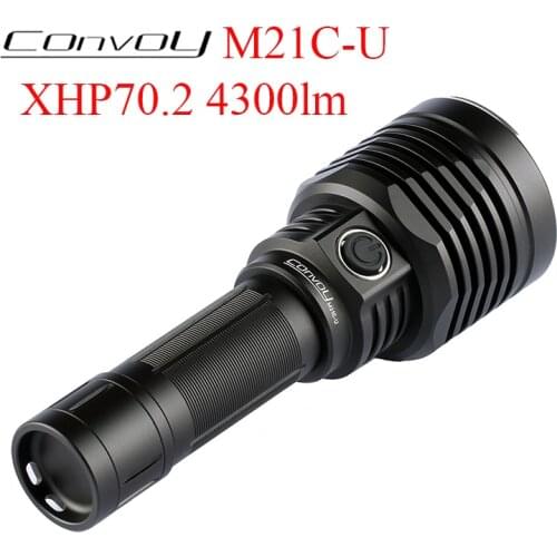 High Powerful Flashlight Convoy M21C-U with XHP70.2 Led Lanterna 4300lm Linterna Flash Light 21700 Torch Camping Fishing Latarka