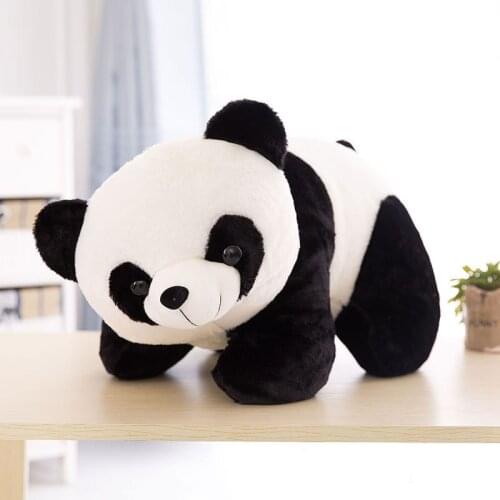Vivid Funny Panda with Bamboo Leaves Plush Toys Soft Cartoon Animal Black and White Panda Stuffed Pendant Doll Kids Gifts
