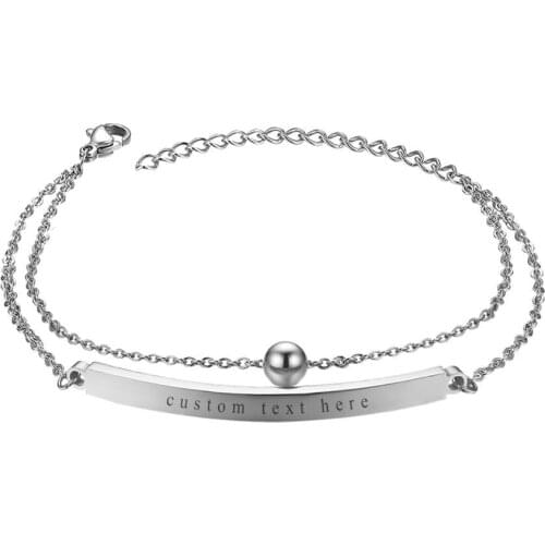 BONISKISS Womens Bracelets Free Engrave Charm Bijoux Bangle & Bracelet For Female Unique Design Party Ladys Fashion Jewelry