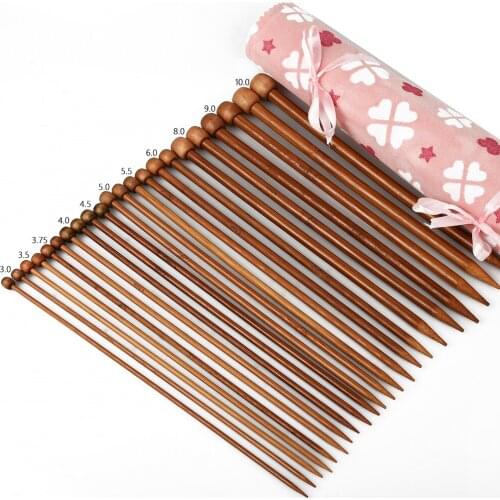 1 set(11 pairs) 250MM Length Bamboo Knitting Needles Weaving Tools For Handwork 10316150
