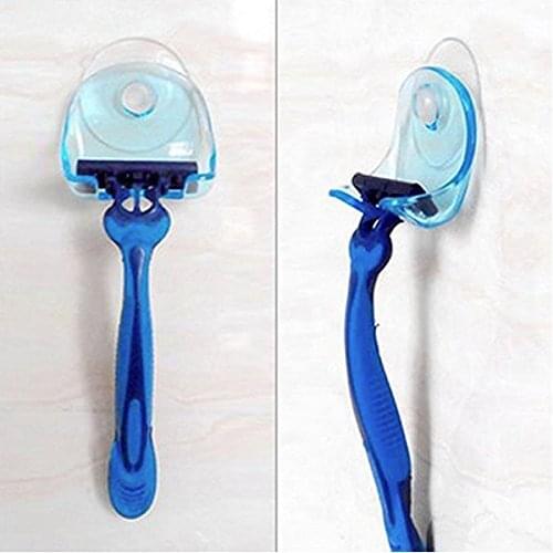 1PC Suction Cup Shaver Storage Rack Wall Hook Hangers Towel Sucker Bathroom Parts Suction Cup Razor Rack Razor Holder