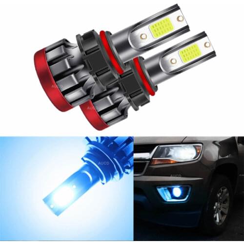 2PCS 5202 H16 Auto Car LED Headlight Ice Blue Bulbs 60W/Pair 6000LM EV Front Fog Lamp Bulb Beam Lights For Cars Driving Off Road