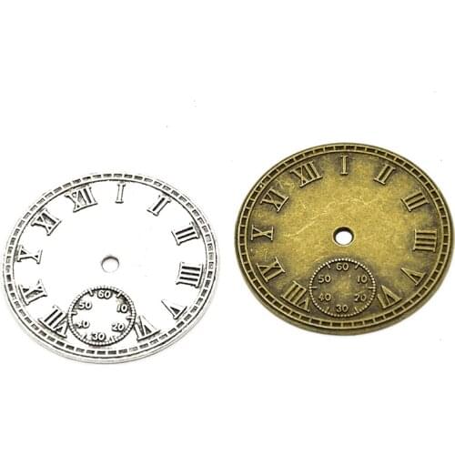 MENGJIALE 5pcs/lot Vintage Metal Steampunk Clock Charms Retro DIY Handmade Accessories Punk Clock Pendant for Jewelry Making