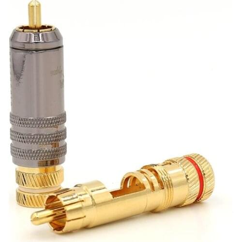 4pcs Hifi audio RCA plug connector adapter gold plated RCA jack for DIY HIFI RCA cable