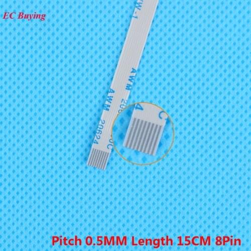 5Pcs FFC 150mm Length 8 Pin Ribbon Cable 8Pin Flat Cable Reverse Direction 0.5mm Pitch 15cm Length Opposite 8Pins For TTL