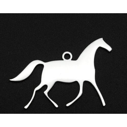 5pcs/lot 100% Stainless Steel 20x31mm Horse DIY Charm Pendant Wholesale Top Quality Necklace Never Fade Finding Supplies