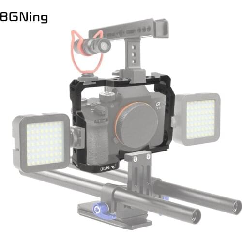Aluminum Cage for Sony A7R3 Form-fitting Frame for A7M3 Protective Border for A73 Case Rig for A9 DSLR Camera with Handle Grip