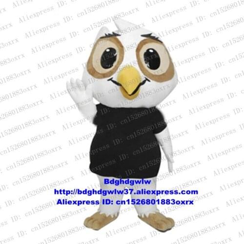 White Black Owl Owlet Mascot Costume Adult Cartoon Character Outfit Suit Childhood Teaching Advertisement Publicity zx2625