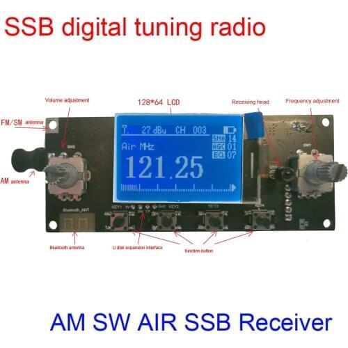 Bluetooth Receiver SSB digital tuning radio Full Band Aviation Receiver CW Module FM Stereo AM SW AIR SSB WITH remote control