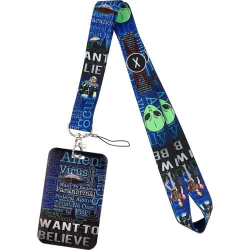 CB351 Funny Alien Lanyard Neck Strap for key ID Card Cellphone Straps Badge Holder DIY Hanging Rope Neckband Accessories