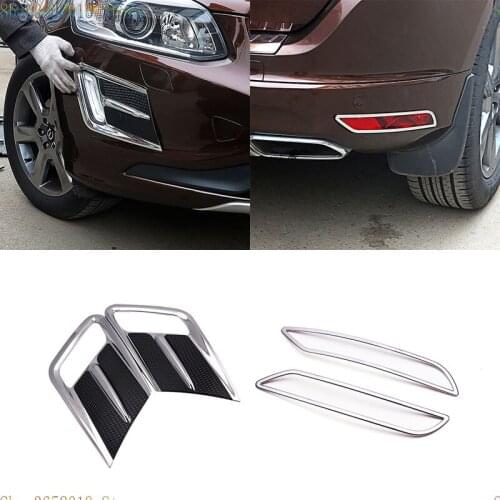 For Volvo xc60 2014-2017 ABS Front and Rear Bumper Moulding Fog Light Lamp cover trim Car Styling Accessories
