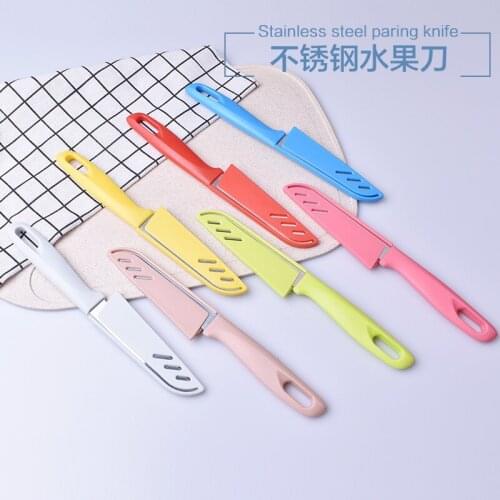 Fruit knife Candy-colored stainless steel peeler with knife set kitchen gadget portable knife knife
