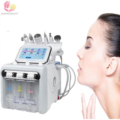 6 in 1 Facial Hydrodermabrasion Water Peel Hydrofacial Microdermabrasion Machine with RF Lifting Skin Scrubber Beauty Instrument