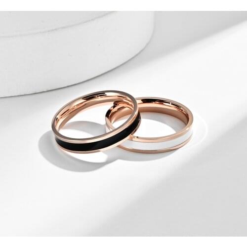 Simple 4MM Stainless Steel Women Men Glue Rings Gift for Wedding Engagement Anniversary Birthday