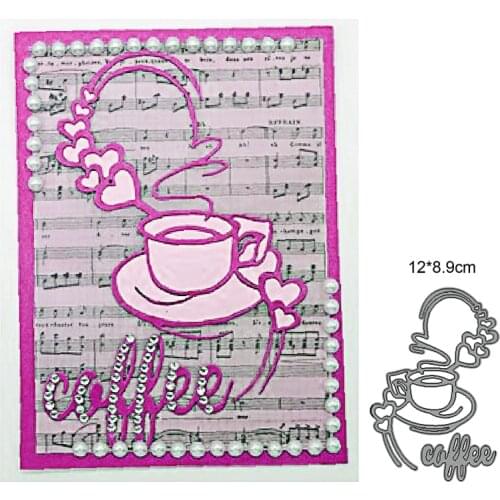 Coffee Cup Love Metal Cutting Dies Craft Stamps die Cut Embossing Card Make Stencil