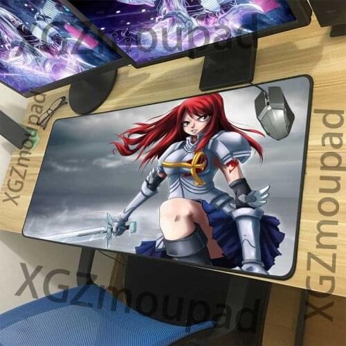 XGZ Large Gaming Computer Desk Mat Black Exquisite Lock Edge Fairy Tail 3D Anime Custom Mouse Pad Speed Natural Rubber Non-slip
