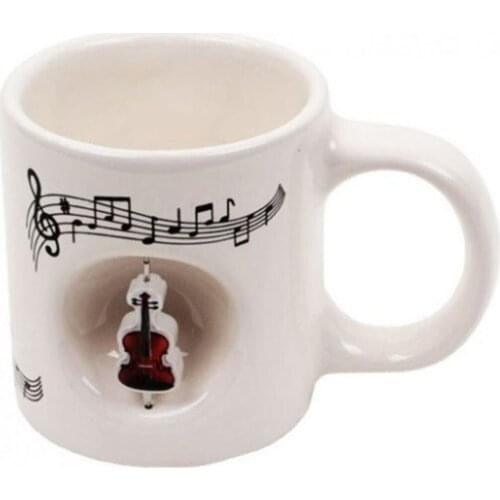 Stress Cup Violin Center Rotatable Artist Design Mug Coffee Tea Drinks Decorative Funny Cute Creative Design Café