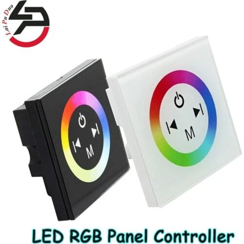 Laipuduo DC12V-24V RGB Wall Mounted Colorful Touch Panel Controller Glass Panel Dimmer Switch Controller For LED Strips lamp