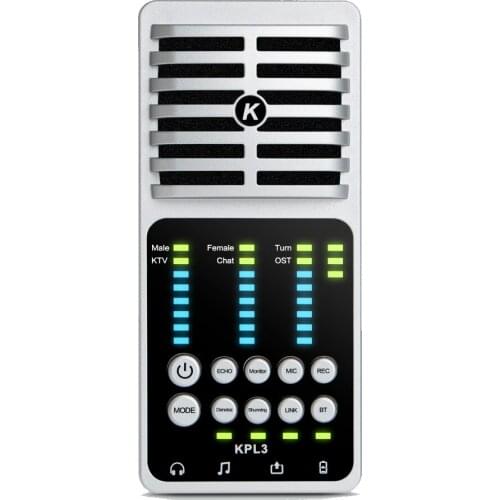 Sound Card Microphone 2-in-1 Portable Mobile Recording Perfect Sound Quality Condenser Microphone with Sound Card KPL3