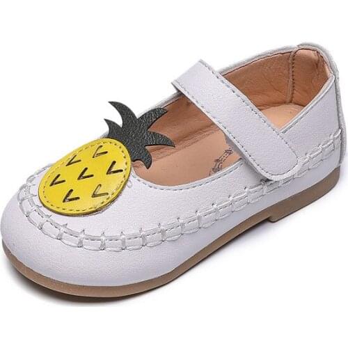 Spring Kids leather Shoes PU Child Moccasins Pineapple Cartoon Breathable Girls Leather Shoes Kids Soft Children Leather Shoes