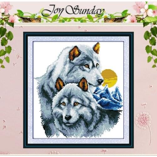 The Wolf Partners Counted Cross Stitch 11CT 14CT Animal Cross Stitch Set Chinese DIY Cross-stitch Kit Embroidery Needlework