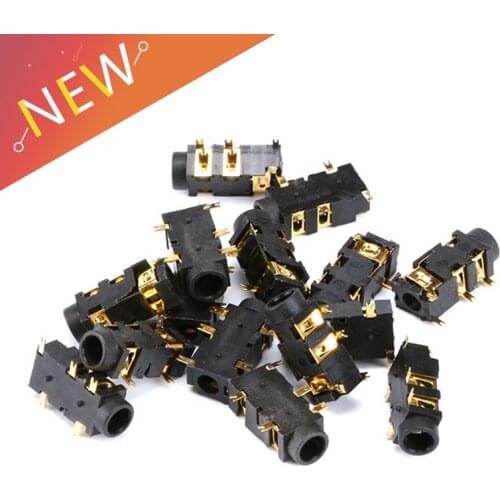 10PCS 3.5MM Headphone PJ-327A Gold-Plated Patch 5 Pin SMD Audio Earphones/Headphone Socket PJ327A MP3 Accessories