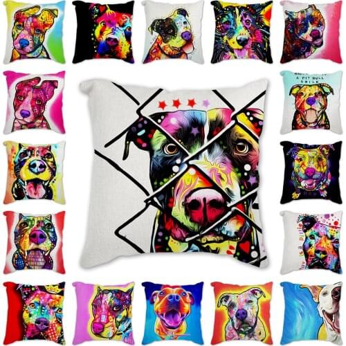 Watercolor Greyhound Pillow Cover 45x45cm Decorative Cushion Cover Dogs Pillow Chihuahua German Shepherd Husky Pillowcase