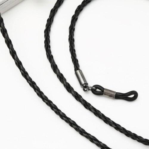 Sunglasses Lanyard Strap Necklace Braid Leather Eyeglass Glasses Chain Cord Reading Glasses Eyewear Accessories