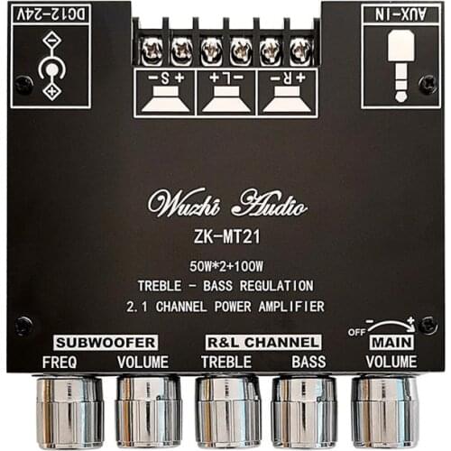 Power Amplifier Board Bluetooth-compatible V5.0 Aux Audio Amplifier Module 2.1 Channel Stereo Equalizer