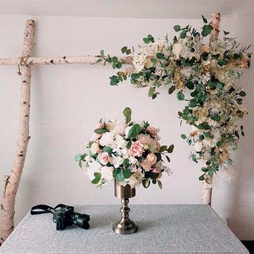Customized wooden arch flower suit wedding props photograph background wedding decoration silk false flower window display party