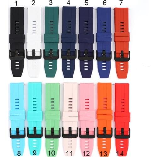 22mm Sport Silicone Strap for Huawei Watch GT 2 46mm Active Classic Edition Honor Magic Waterproof Replace Band for Smart Watch