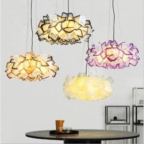 Nordic Designer Clizia Suspension Lamp Art Colorful Acrylic Flower Led Light Bedroom Led Hanging Light Fixtures Free Shipping