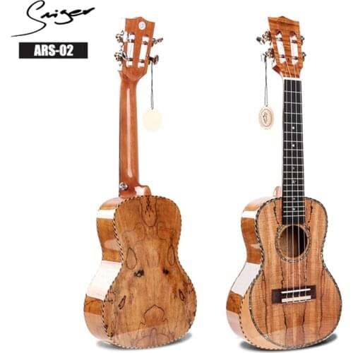 Smiger Upscale 24 Inch Hawaii Ukulele ARS-02 Concert Ukulele AA Spalted Maple Body Nylon 4 Strings Guitar Musical Instrument