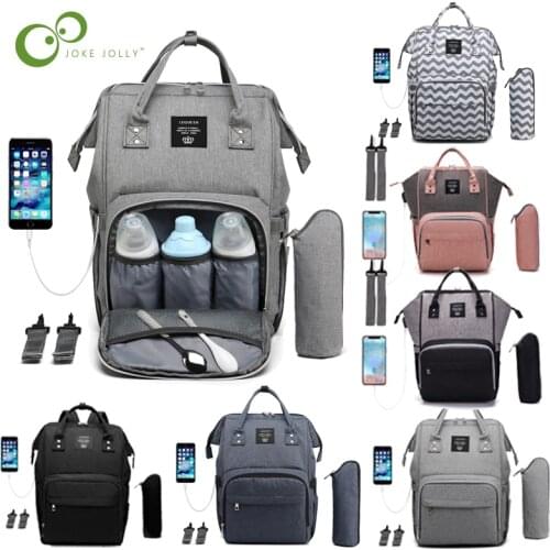 USB Design Mummy bag Diaper Bag Baby Care Large Capacity Mom Backpack Mummy Maternity Wet Bag Waterproof Baby Pregnant Bag GYH
