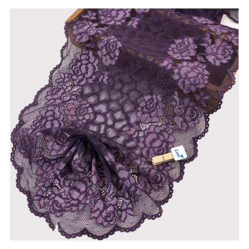 1 Meter/lot Super Wide Purple Quality Elastic Lace Fabric Trim Ribbon DIY Sewing Garment Wedding Decoration Accessories Supplies
